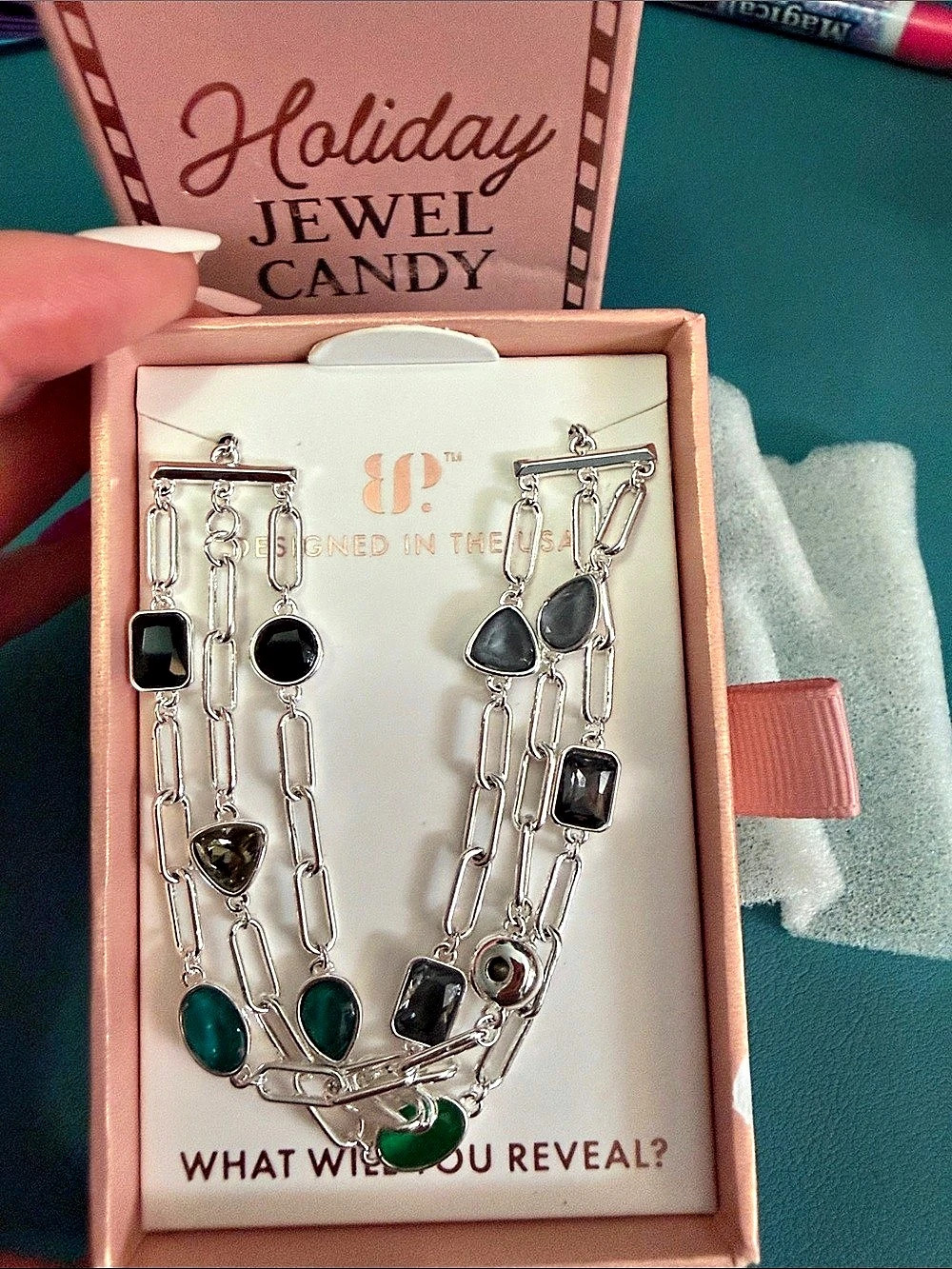 Bomb Party Wrapped In Sweet Whimsy bracelet  Silver & Green NWT